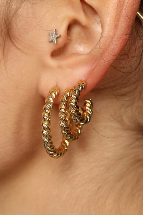 Heliophilia Silver Pendientes de Latón con Circón Multicolor
